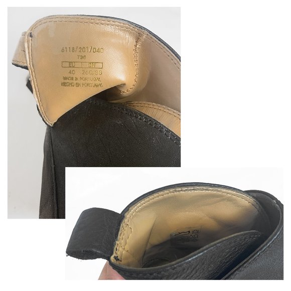 ZARA Mid Block Heel Leather Ankle Boots - Picture 5 of 5